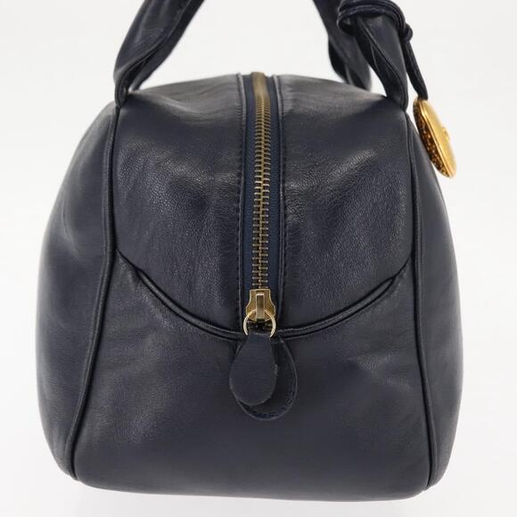 Christian Dior Hand Bag Leather Navy Gold Auth BA5820 - Picture 4 of 16